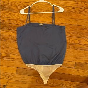 Free People Satin Sleeveless Cowl Neck Bodysuit